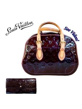 🍇Louis Vuitton LV Amarante Vernis Patent Leather Summit Dr & Matching Wallet 🍇